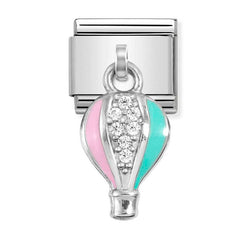 Nomination Classic Link Pendant Hot Air Balloon with CZ Charm in Silver