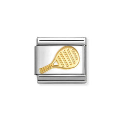 Nomination Classic Link Padel Racket Charm in Gold