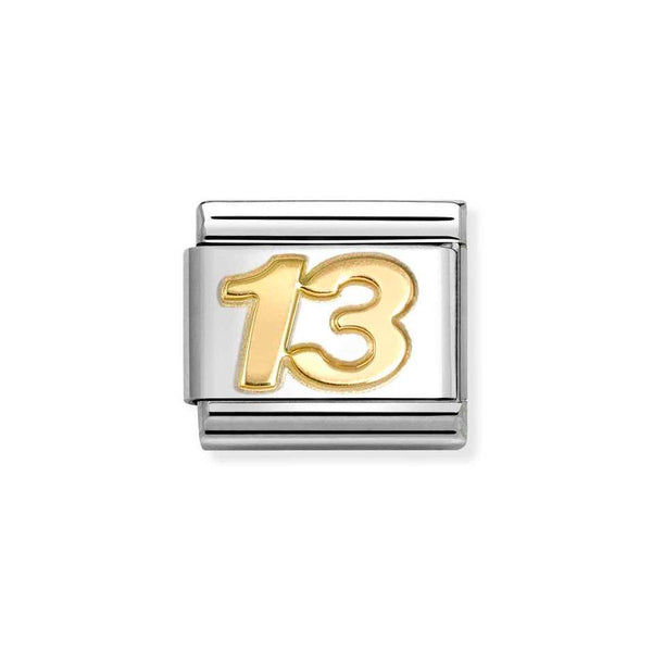 Nomination Classic Link Number 13 Charm in Bonded Yellow Gold