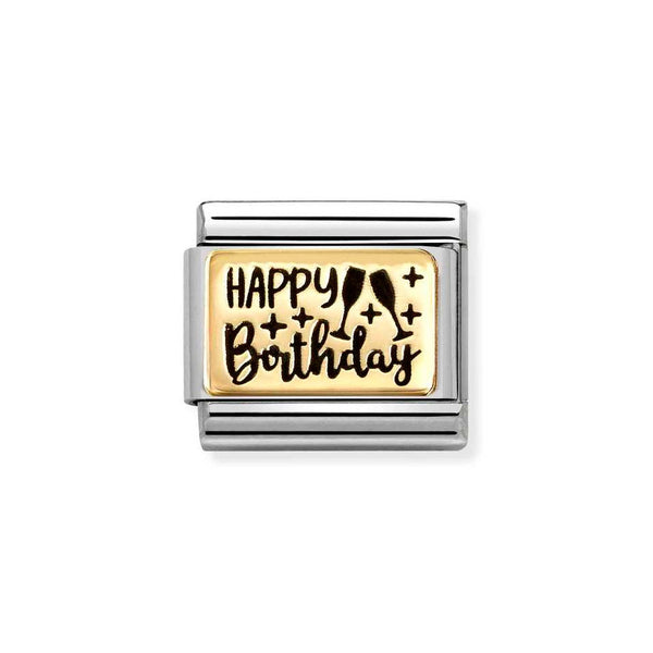 Nomination Classic Link Happy Birthday Charm in Gold