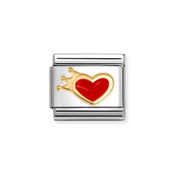 Nomination Classic Link Heart with Crown Charm in Gold