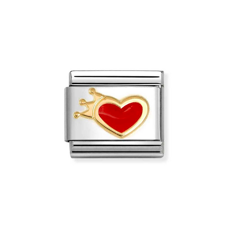 Nomination Classic Link Heart with Crown Charm in Gold