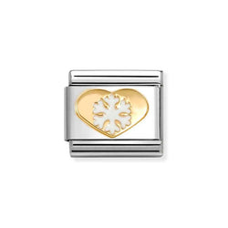 Nomination Classic Link Heart with Snowflake Charm in Gold