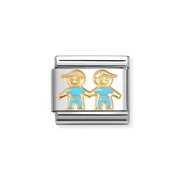 Nomination Classic Link Blue Brothers Charm in Gold
