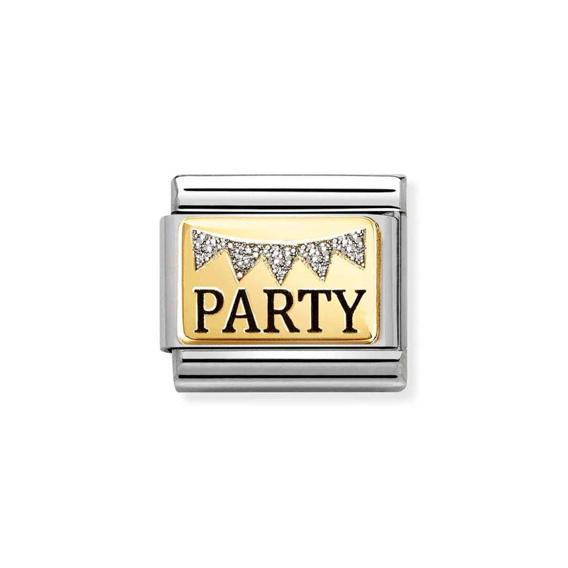 Nomination Classic Link Party Glitter Charm in Gold