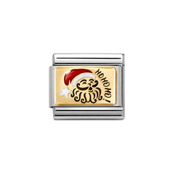 Nomination Classic Link Santa with Red Hat Charm in Gold