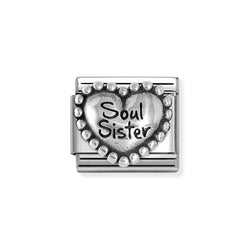 Nomination Classic Link Soul Sister Heart Charm in Silver