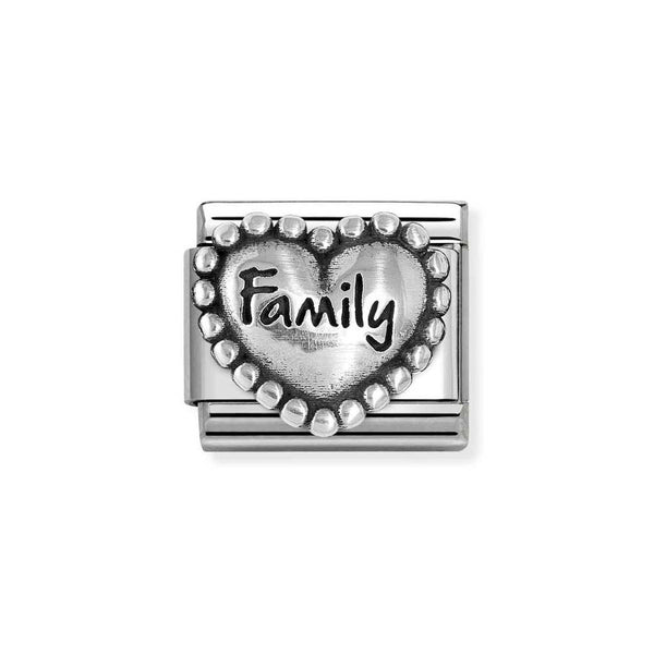 Nomination Classic Link Heart with Dots Family Charm in Silver