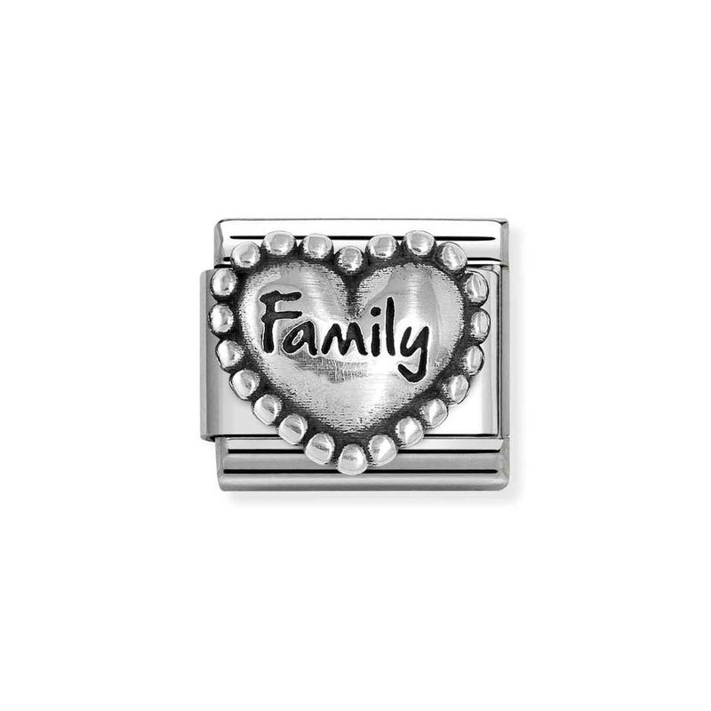 Nomination Classic Link Heart with Dots Family Charm in Silver