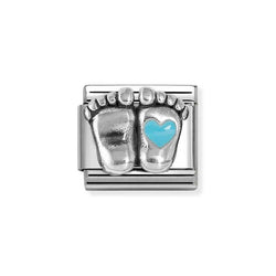 Nomination Classic Link Blue Rounded Feet Charm in Silver