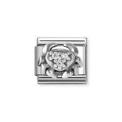 Nomination Classic Link Zodiac Cancer with CZ Charm in Silver