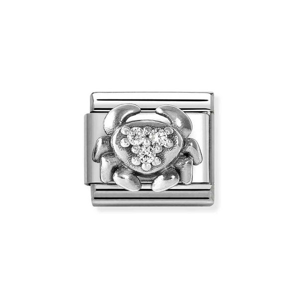 Nomination Classic Link Zodiac Cancer with CZ Charm in Silver