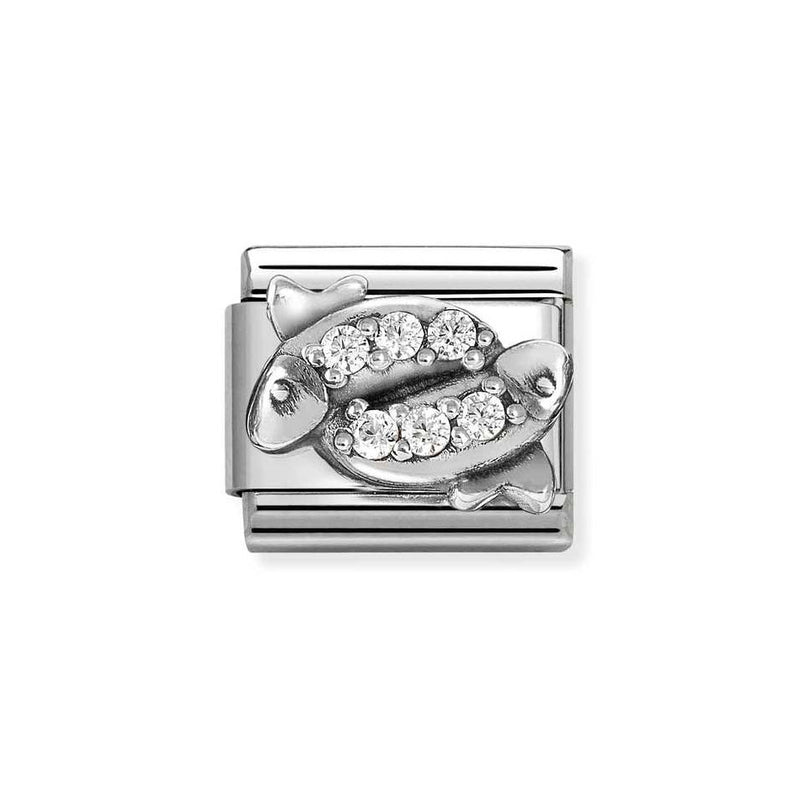 Nomination Classic Link Pisces with CZ Charm in Silver