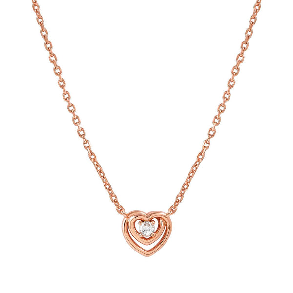 Nomination CosmicLove Heart Necklace with CZ rose gold