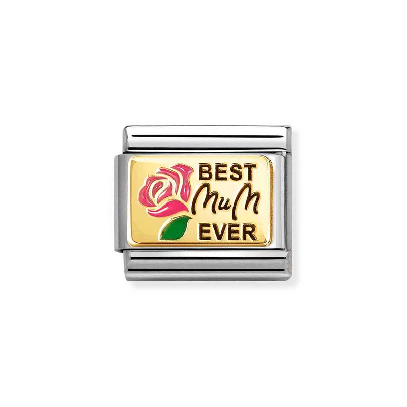 Nomination Classic Link Best Mum Ever Charm in Gold