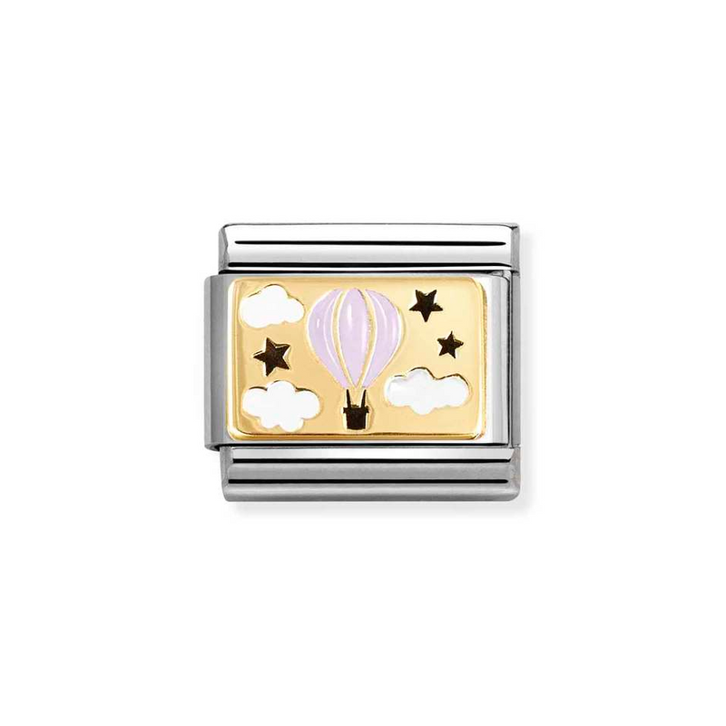 Nomination Classic Link Pink Hot Air Balloon Charm in Gold