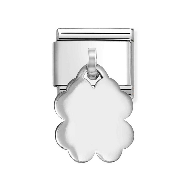 Nomination Classic Link Pendant Engravable Four Leaf Clover Charm in Silver