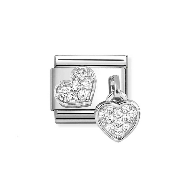 Nomination Classic Link CZ Pendant Heart  in Silver