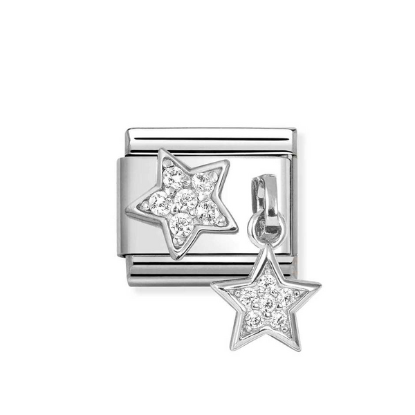 Nomination Classic Link CZ Pendant Stars in Silver