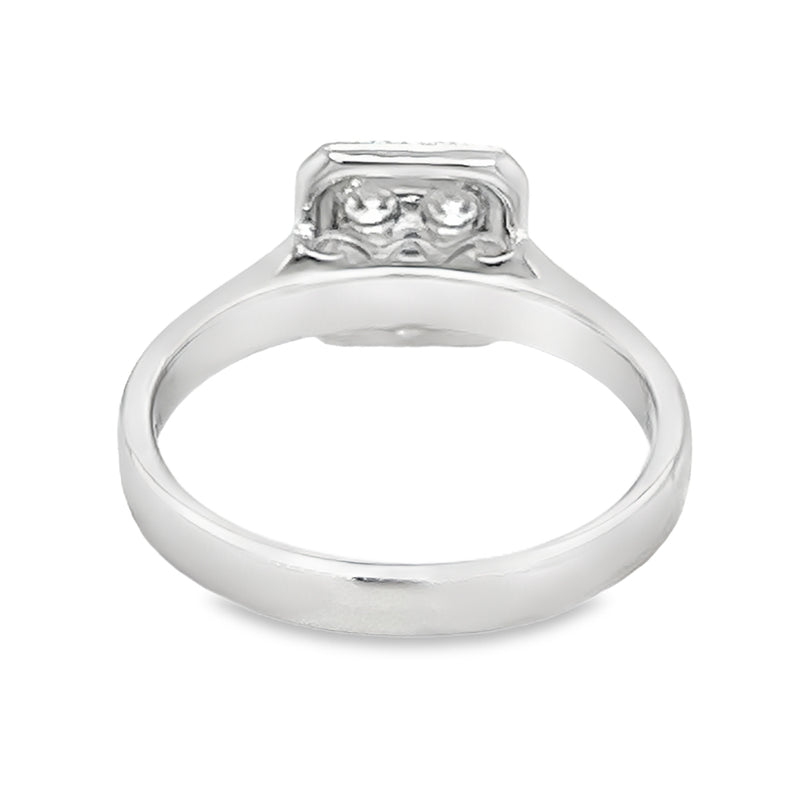 Diamond 29 Stone Square Halo Cluster Ring 0.50ct 9ct White Gold rear