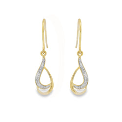 9ct Gold Diamond Drop Earrings