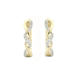 9ct Yellow Gold Diamond Twist Huggy Earrings