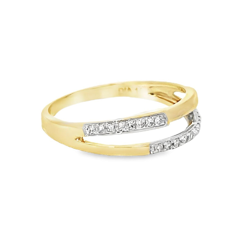 Two Row Diamond 19 Stone Ring 9ct Gold