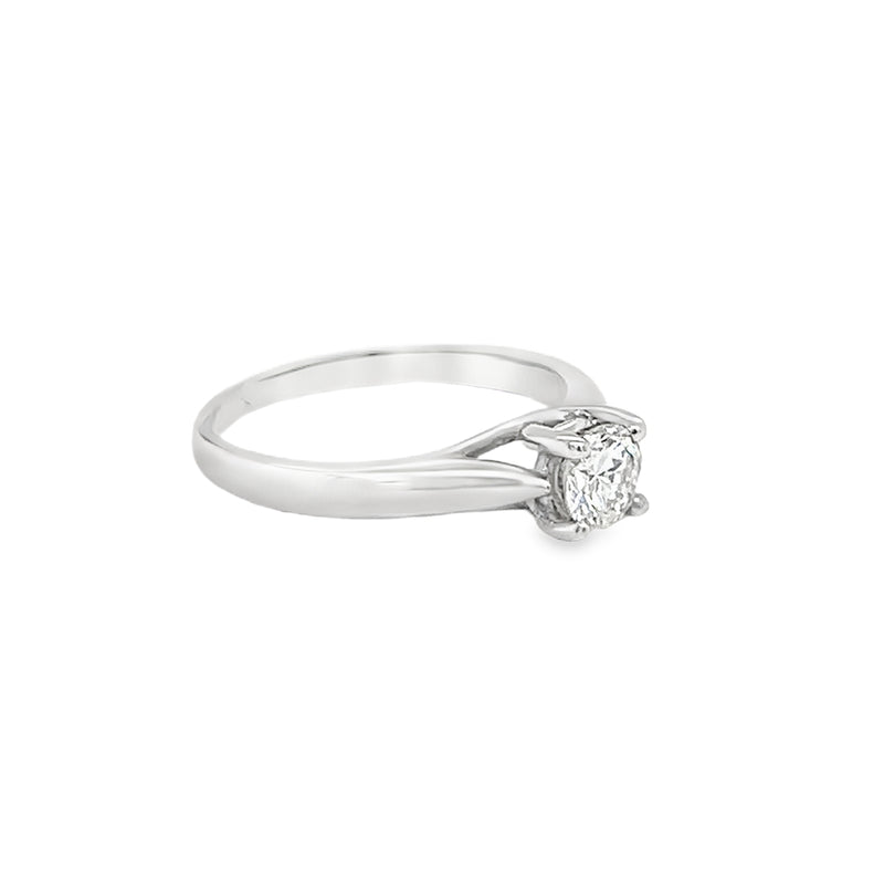 Solitaire Diamond Engagement Ring 0.40ct 18ct White Gold side