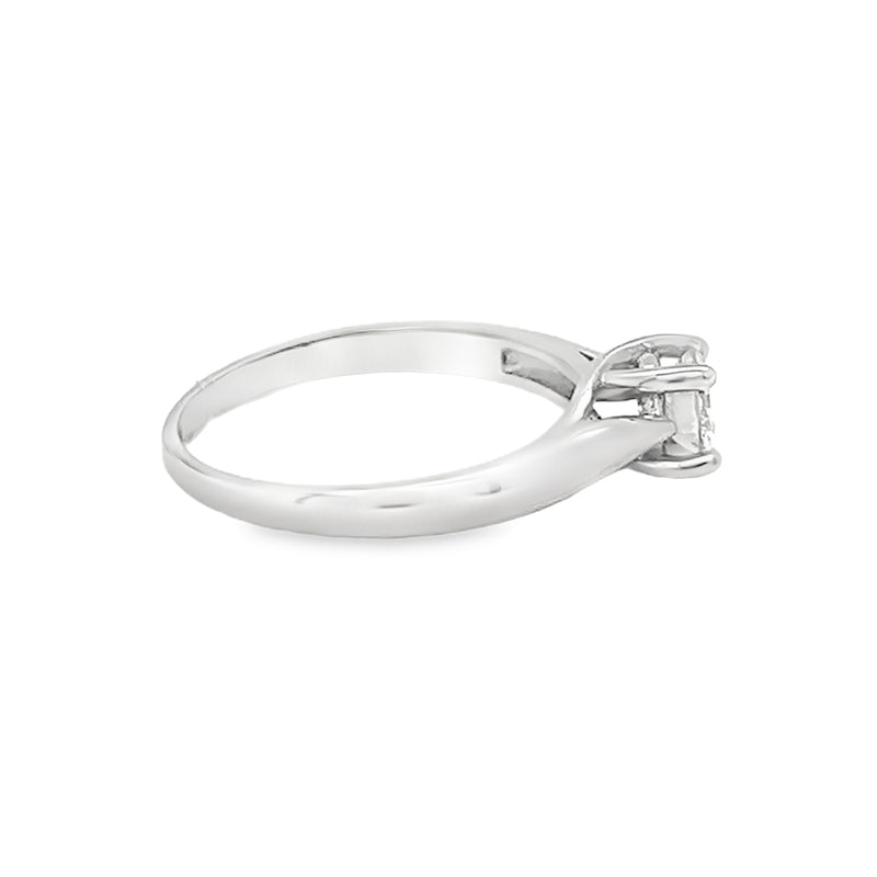 Solitaire Diamond Engagement Ring 0.40ct 18ct White Gold side