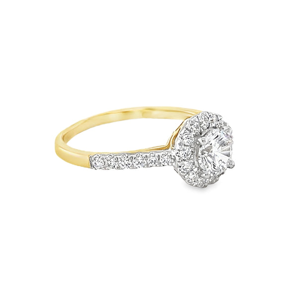 9ct Gold CZ Halo Cluster Ring