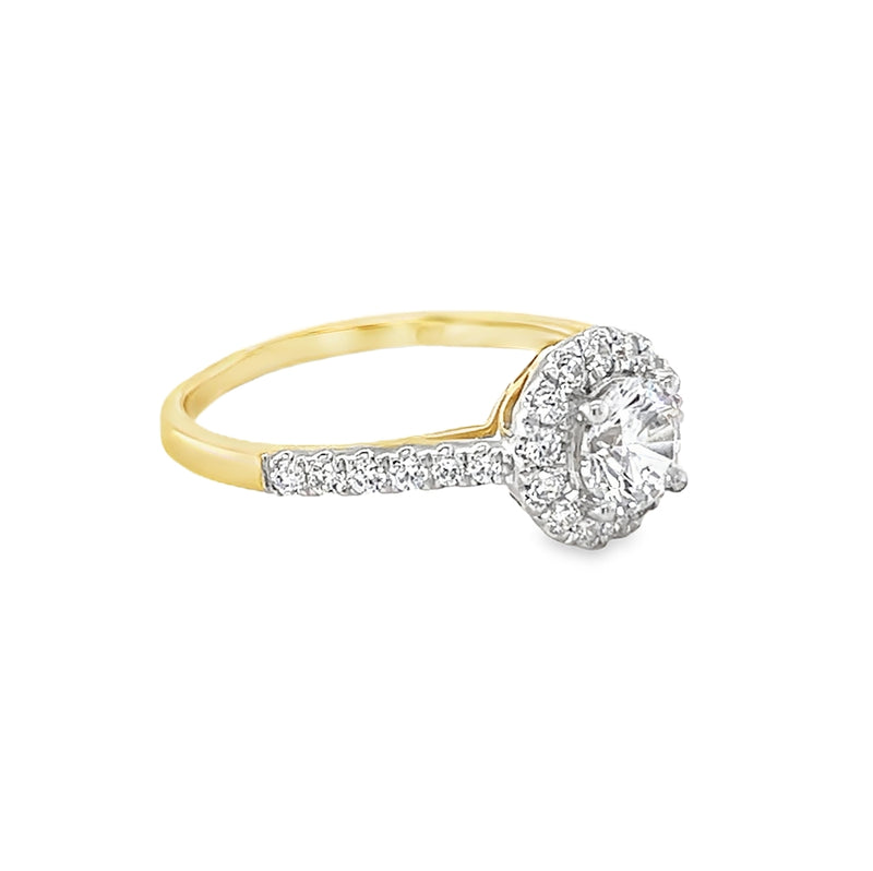 9ct Gold CZ Halo Cluster Ring