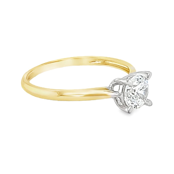 Solitaire Cubic Zirconia Engagement Ring 9ct Gold side