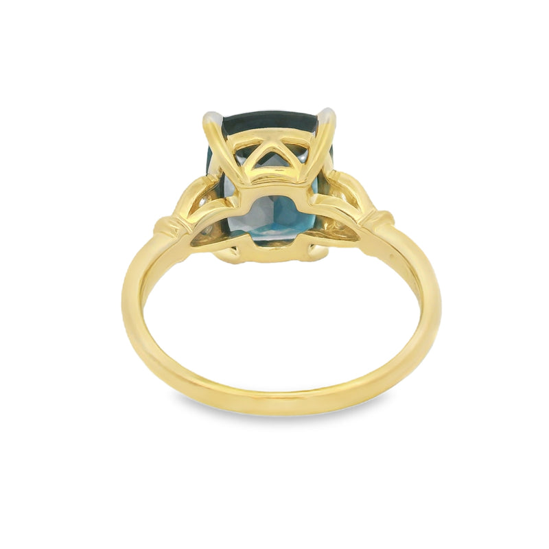 London Blue Topaz & Diamond Ring 9ct Gold