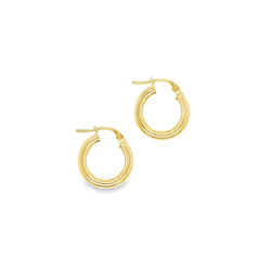 9ct Gold Plain 14mm Hoop Earrings