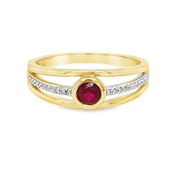 Ruby & Diamond Ring in 9ct Gold by Amore