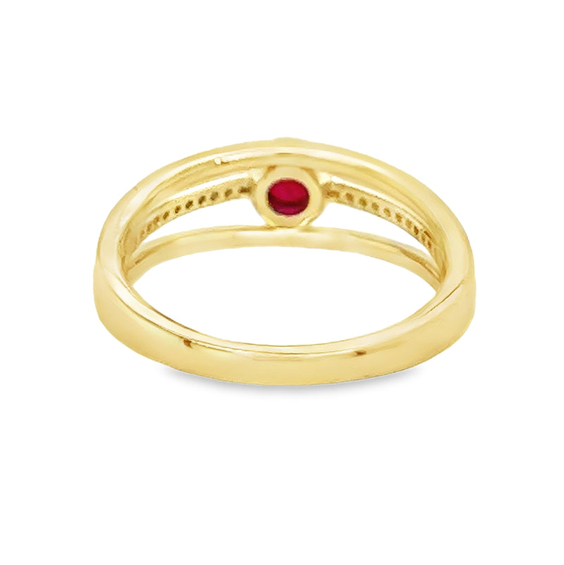 Ruby & Diamond Ring in 9ct Gold by Amore rear