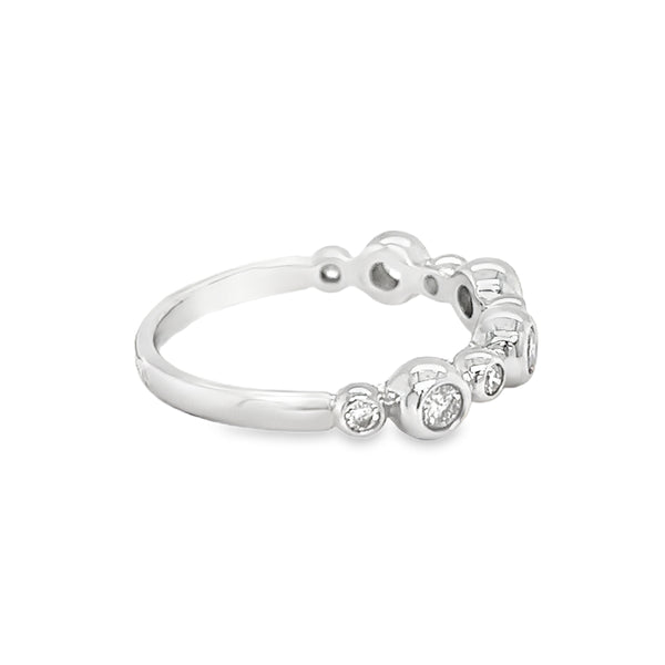 Diamond Bubble Eternity Ring 0.65ct 9ct White Gold  side