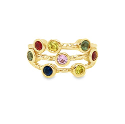 9ct Gold Multi Coloured Sapphire Ring by Amore