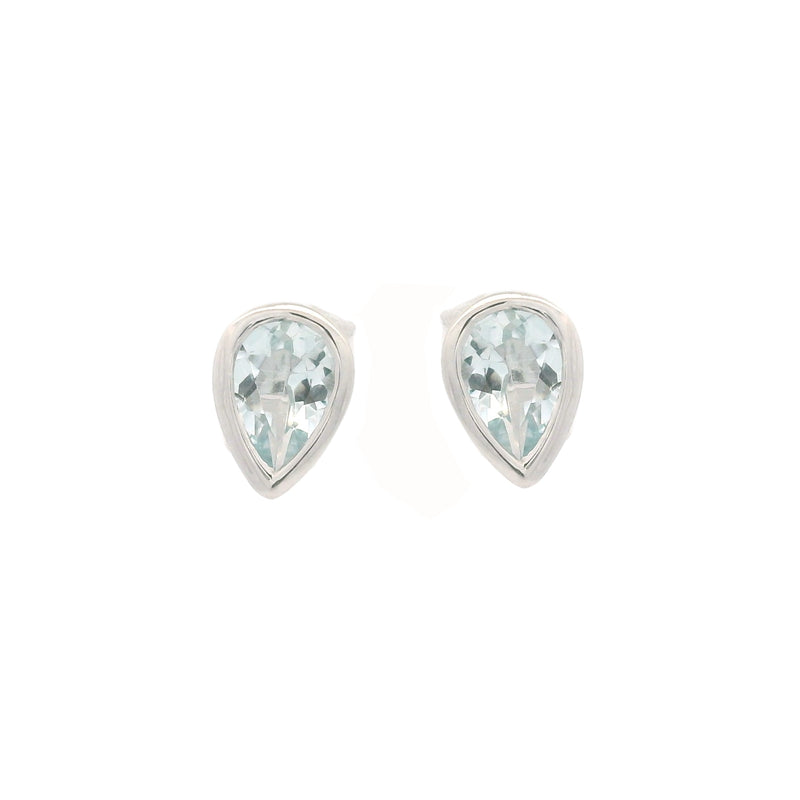 9ct Gold Pear Shaped Aquamarine Earrings