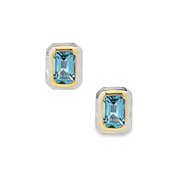 Amore 9ct Gold Blue Topaz Earrings