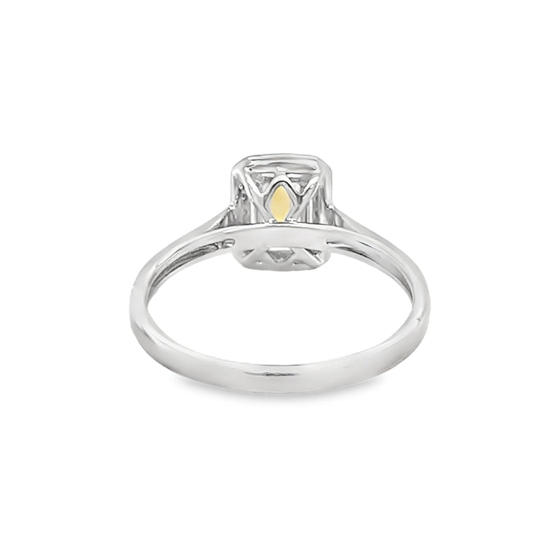 9ct White Gold Citrine & Diamond Ring rear