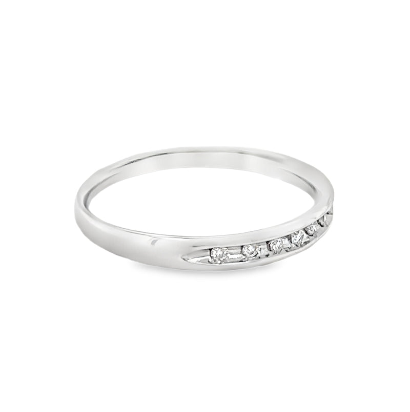 Diamond 7 Stone Diamond Eternity Ring 9ct White Gold side