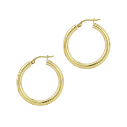 9ct Yellow Gold 20mm Polished Hoop Earrings