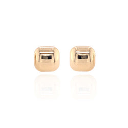 9ct Yellow Gold Puff Cushion Stud Earrings