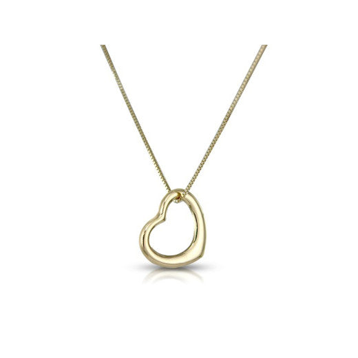 9ct Yellow Gold Heart Pendant Necklace