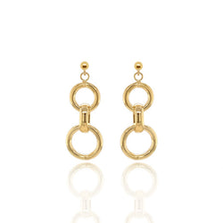 9ct Yellow Gold Circle Drop Earrings