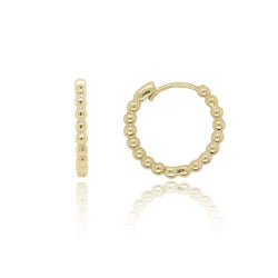 9ct Yellow Gold Bead Hoop Earrings