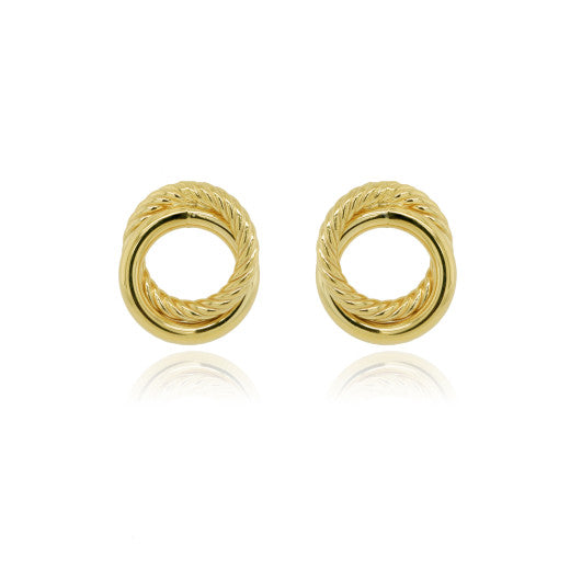 9ct Yellow Gold Rope Circle Earrings