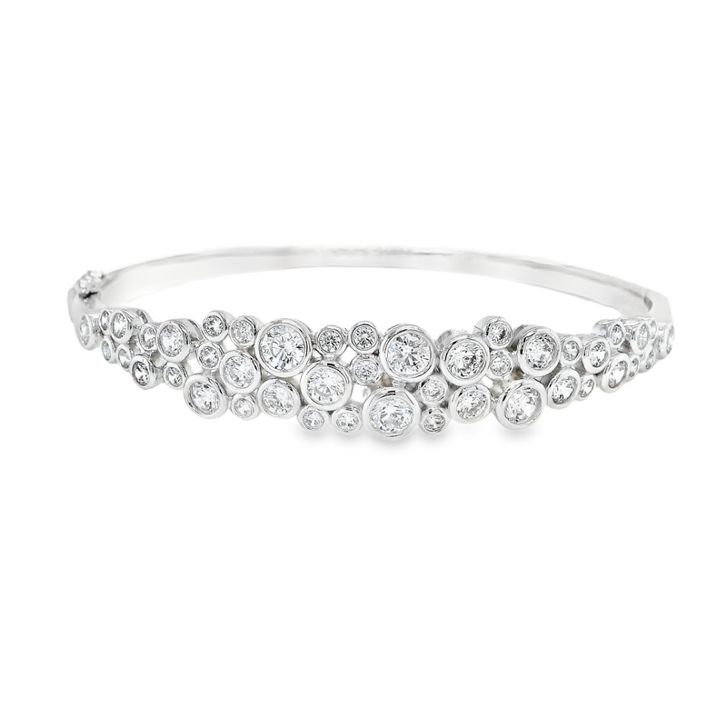 Sterling Silver Rhapsody in CZ Bangle by Amore