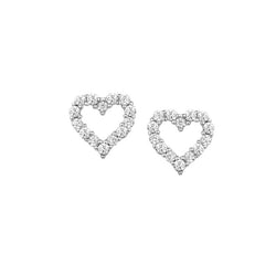 Love Life CZ Heart Earrings Sterling Silver amore 9136silcz